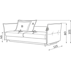 Dīvāns Carmen Corner S2 Befame 318/187/101 cm saule dzelts