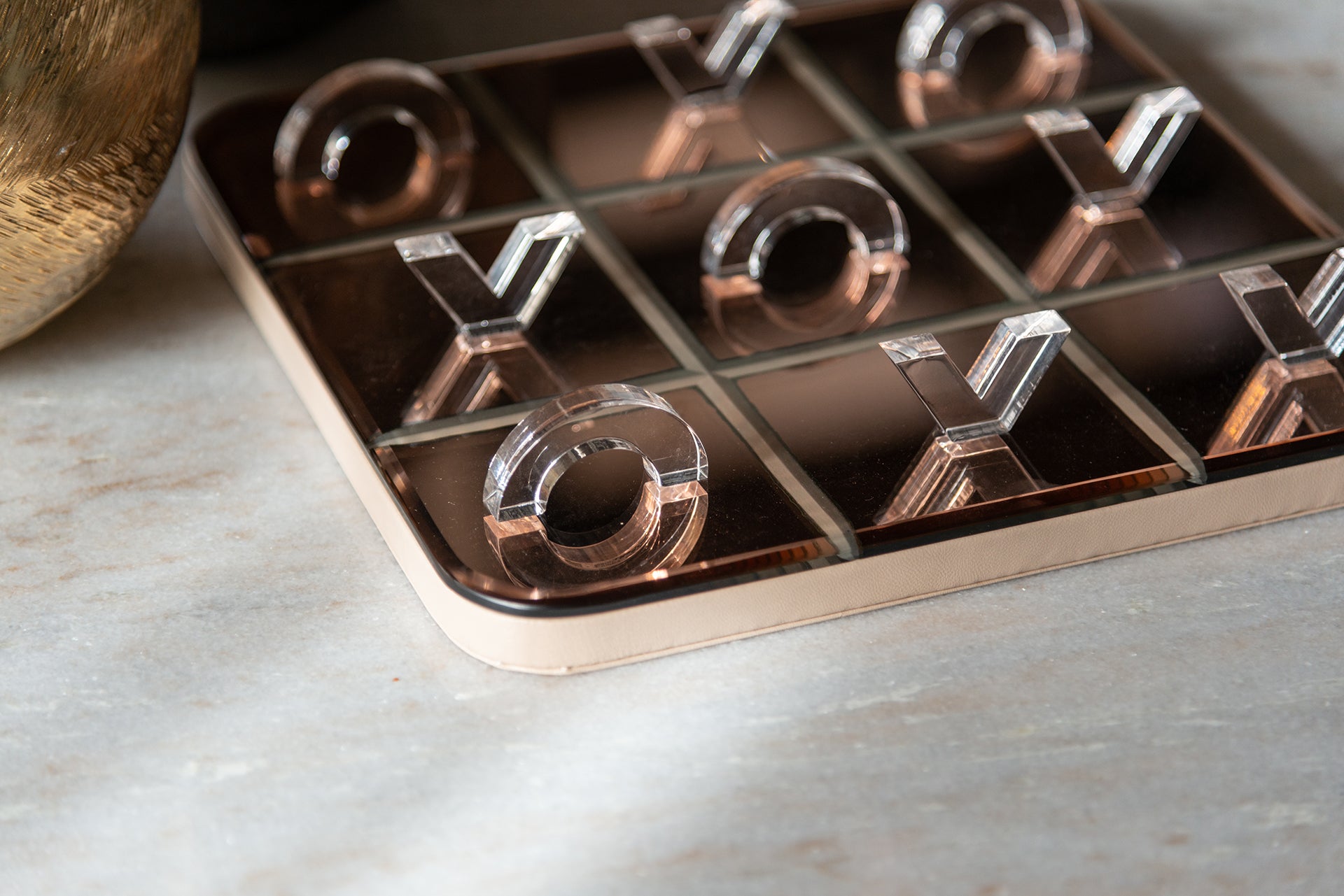 Dekoratīvs priekšmets Richmond Interiors Tic tac toe Caylin 4/25/25 cm rozā zelts - N1 Home