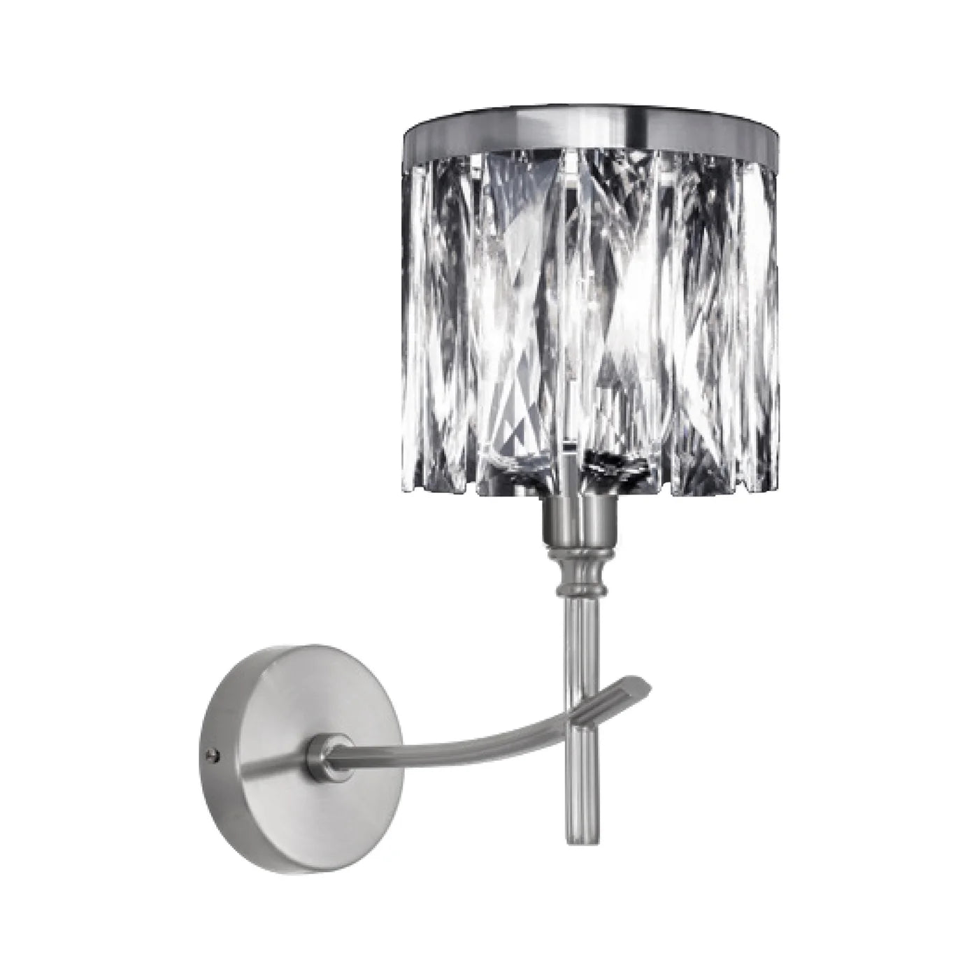 Sienas lampa Kink dekorēta ar kristāliem, 25 x 13 x 30 cm, sudrabs - N1 Home