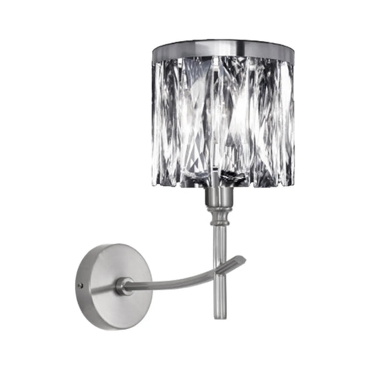 Sienas lampa Kink dekorēta ar kristāliem, 25 x 13 x 30 cm, sudrabs - N1 Home