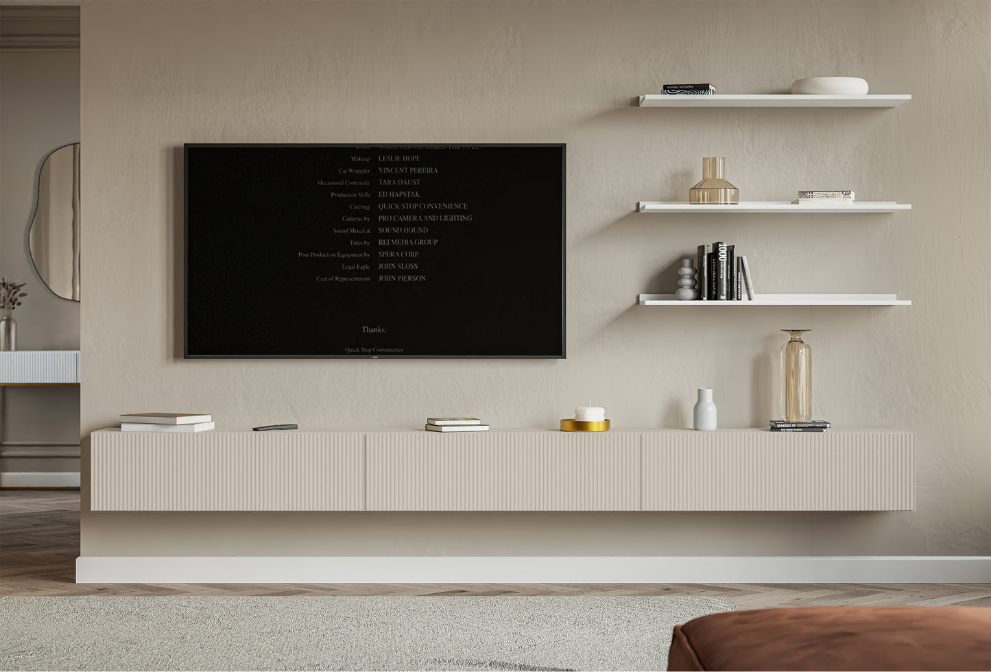 TV skapis Velda 302/28/31 cm bēšs