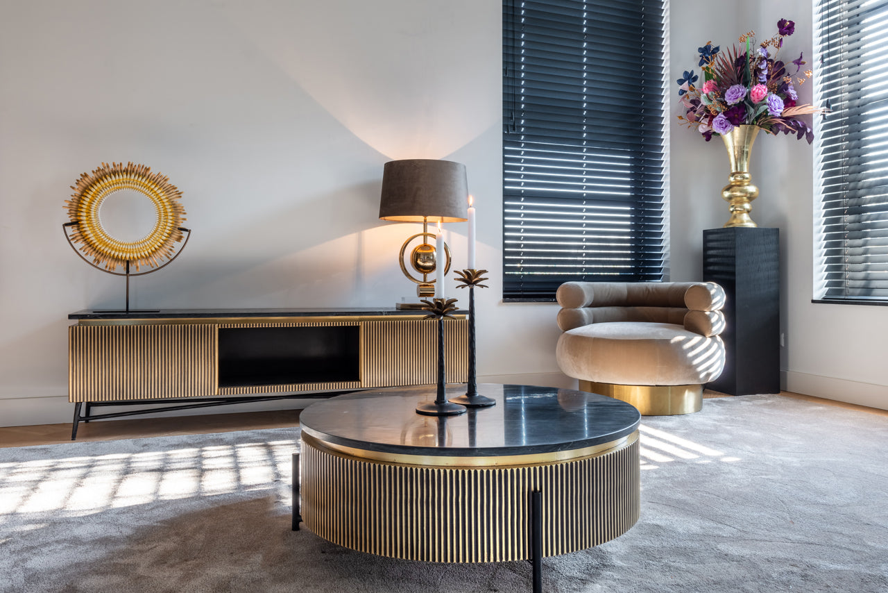 Kafijas galds Ironville gold Richmond Interiors 40/90 cm zelts - N1 Home