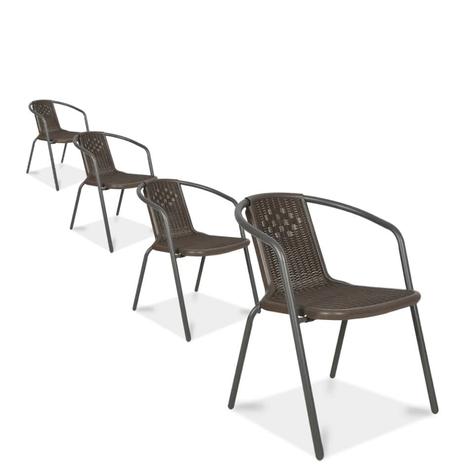 Krēslu komplekts balkonam Simpi (4) 55/57/72 cm brūns - N1 Home