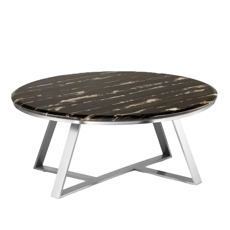 Kafijas galdiņs Dot Design Vinclar marmors 91x40 cm Hroms / Melns marmors - N1 Home