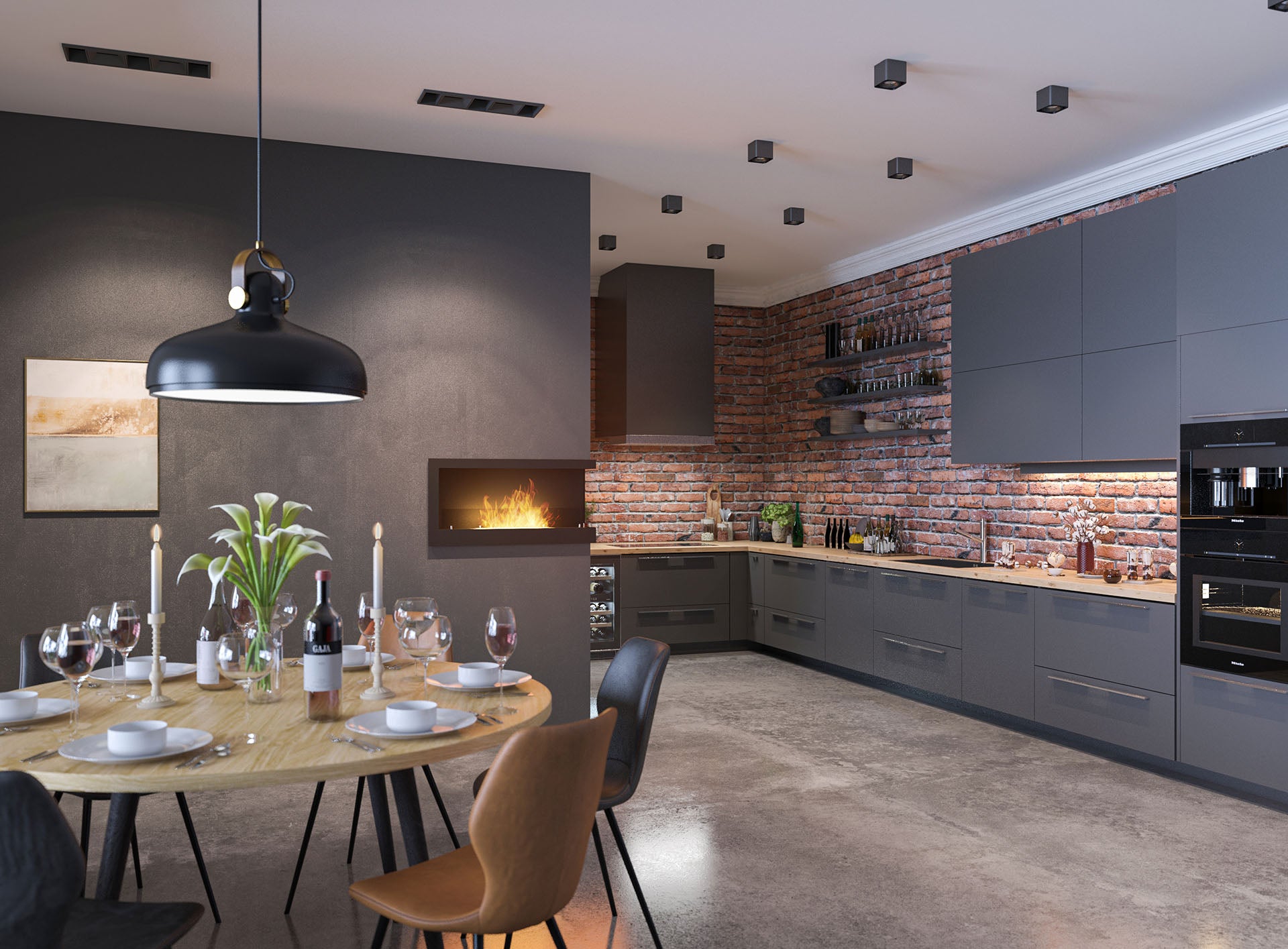 Biokamīns Cornia 90/45/24 cm melns - N1 Home