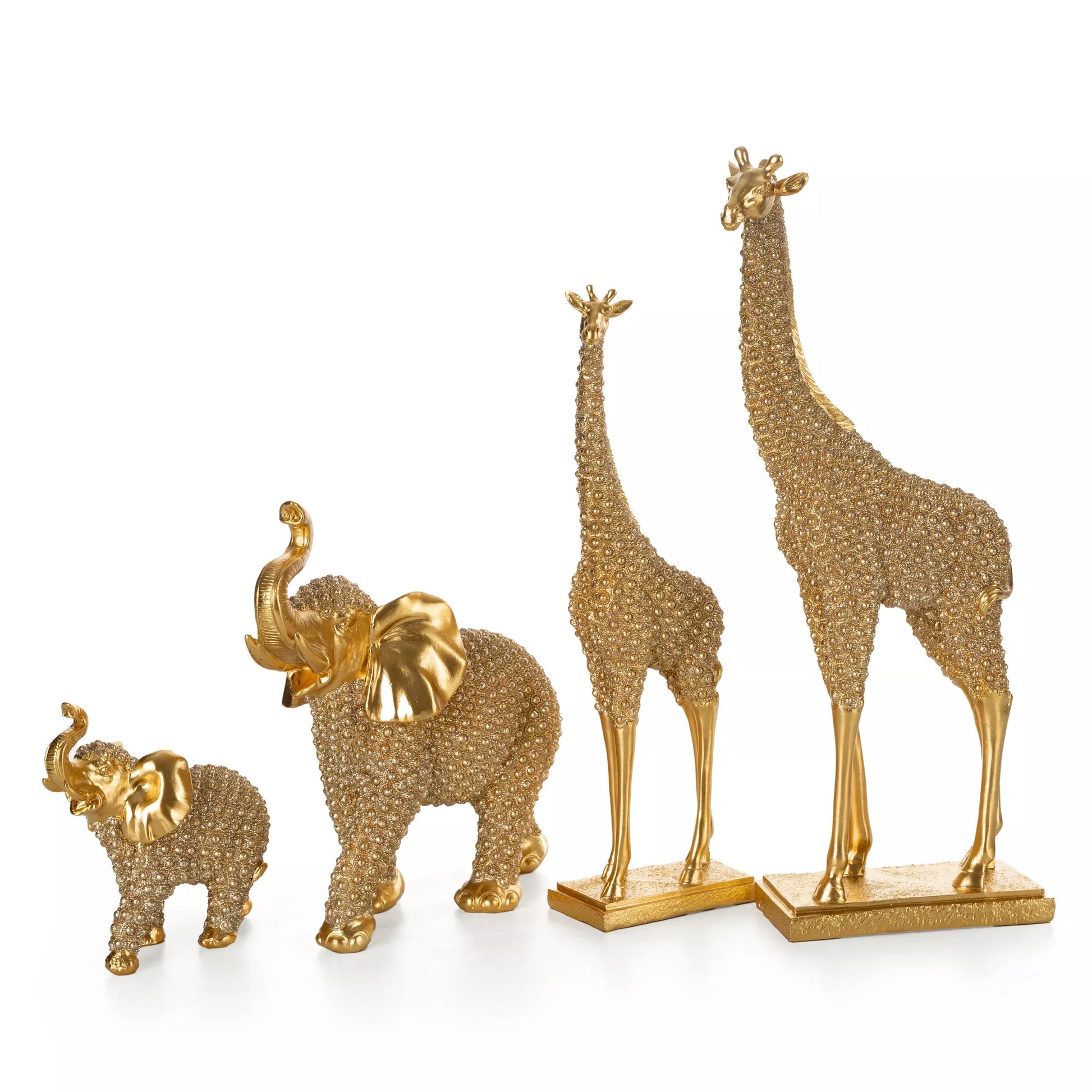 Dekoratīva figūriņa ar reljefu rakstu Žirafe 20/9/41 cm zelts - N1 Home