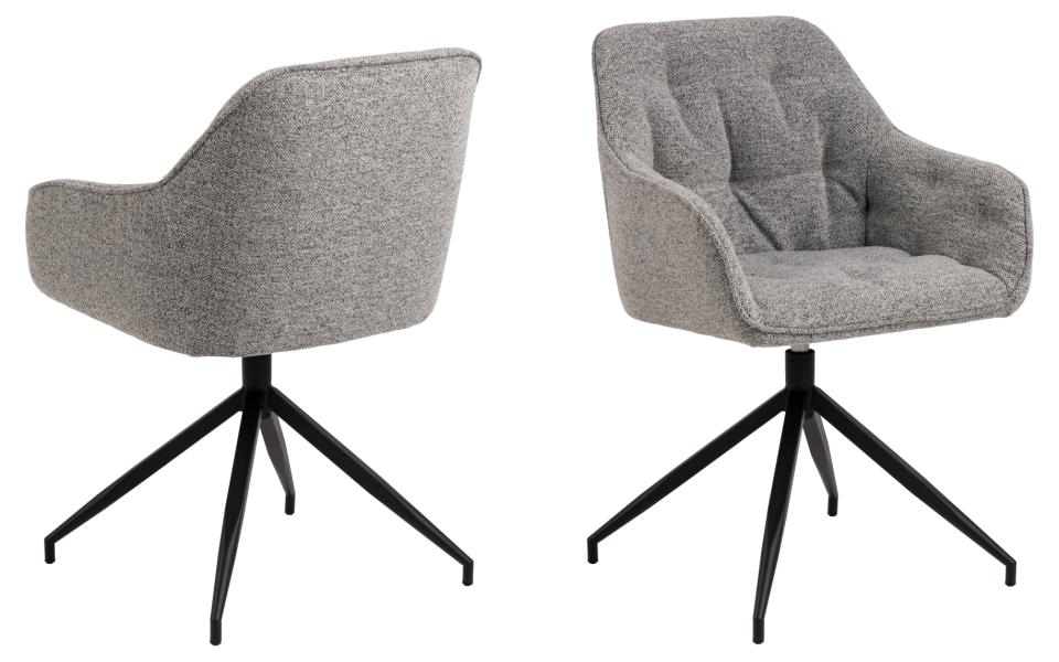 Krēsls Broo 57/54,5/82 cm pelēks - N1 Home