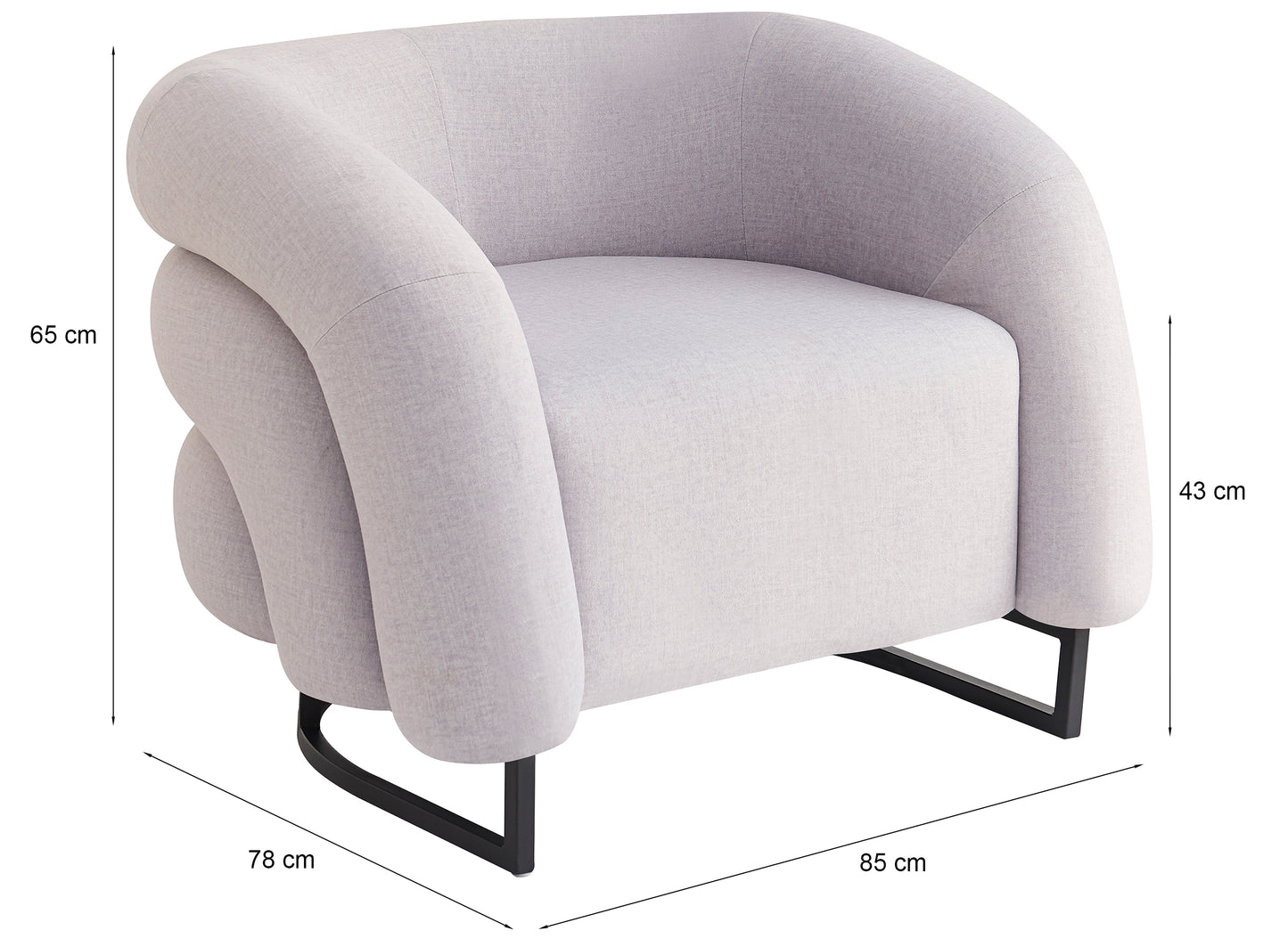 Krēsls Flossa 65/85/78 cm gaiši pelēks