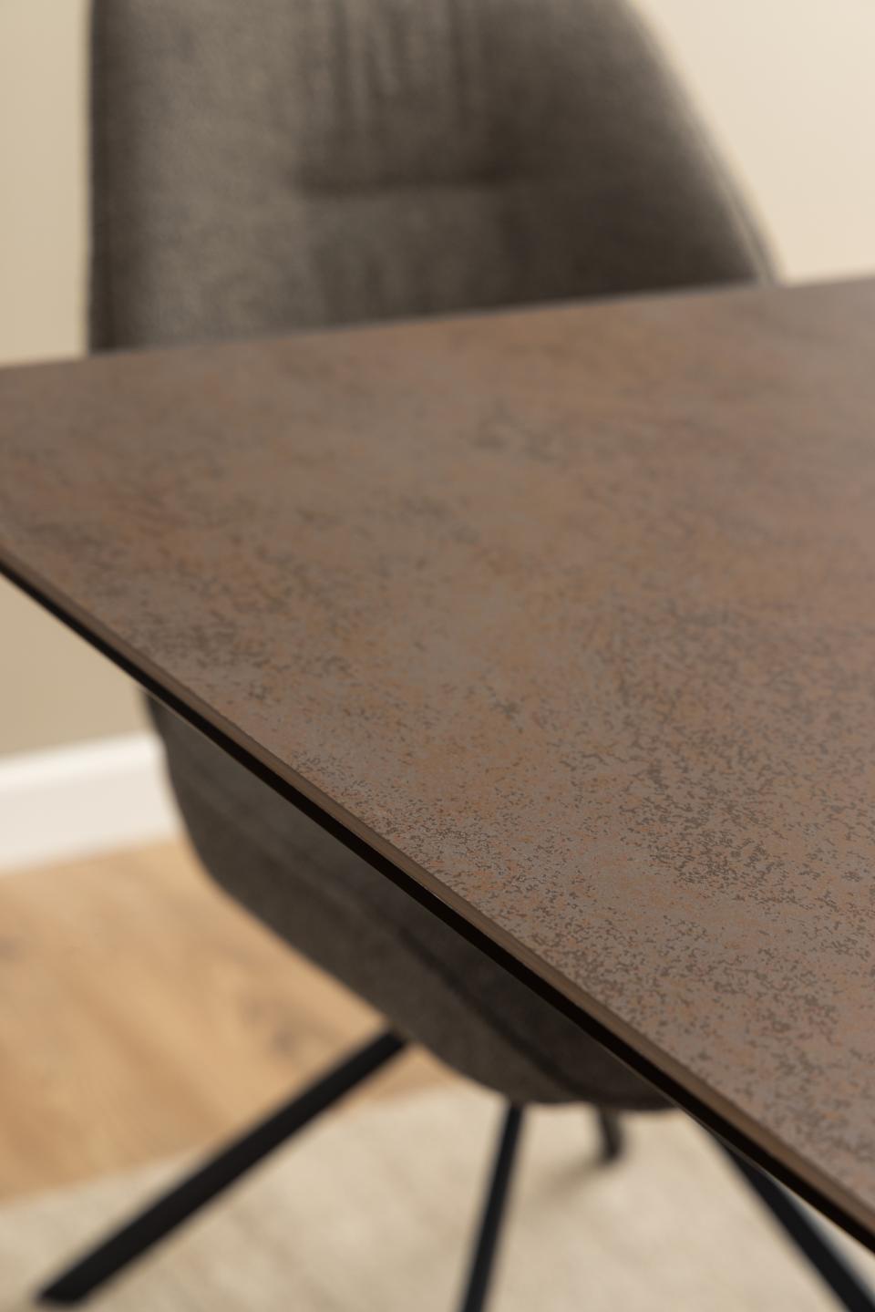 Galds Heva 200/240x100x76 cm brūna Lemco neapstrādāta keramika - N1 Home