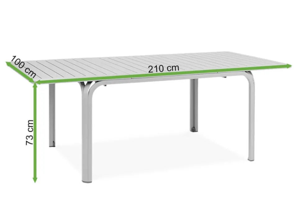 Galds Naro Apoli 210/100/73; 140/100/73 cm blanko - N1 Home