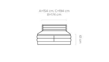 Gulta Dio 140/160/180 x200 cm pelēks - N1 Home