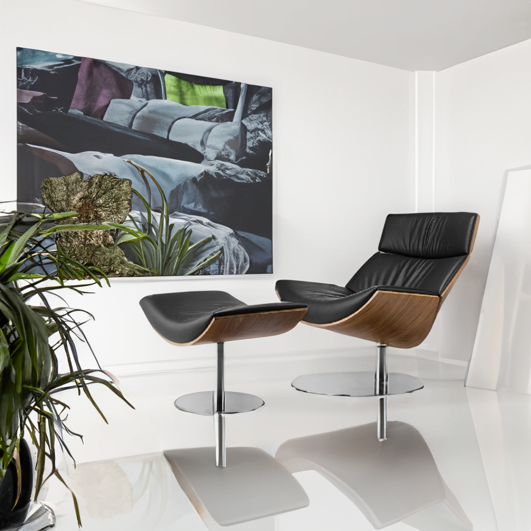 Krēsls Dot Design Bolzano ar kāju balstu dabīga āda 80x92x59 cm - N1 Home