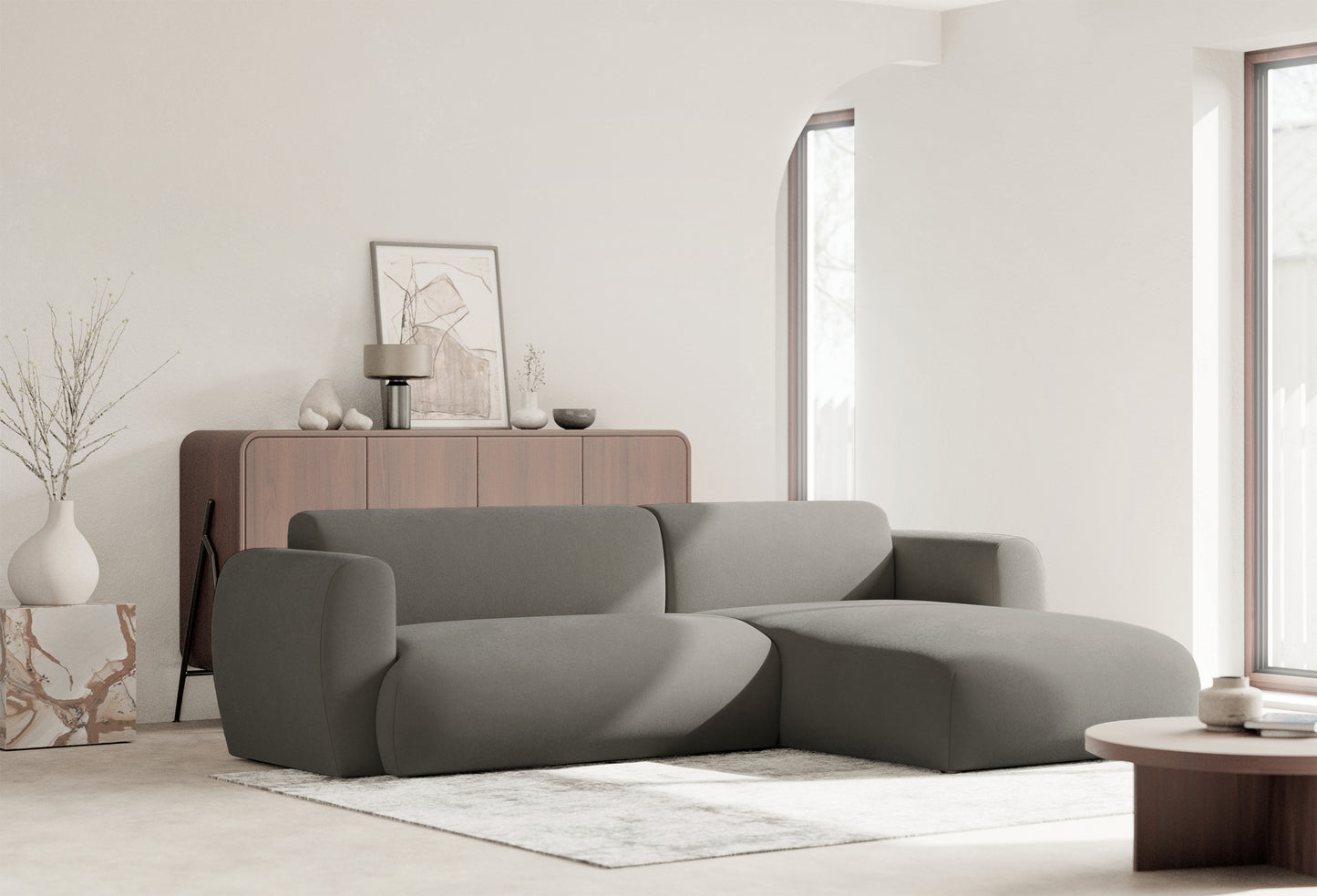 Dīvāns Emil 74/262/156 cm Storm 85