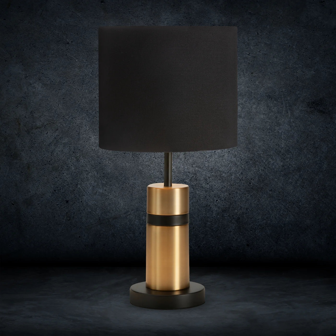 Galda lampa Agat 26/50 cm melns/zelts - N1 Home