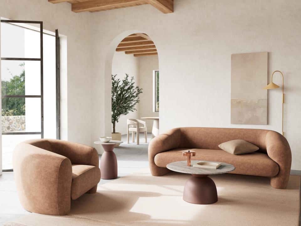 Kafijas galds Ferro 40/40/50 cm Cocoa marmors