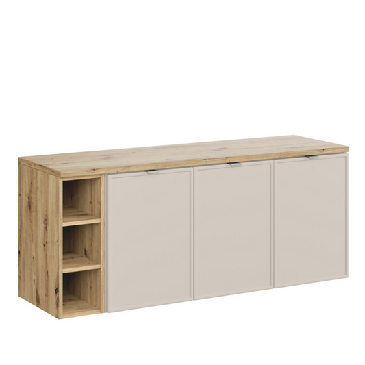 Vannas istabas mēbeļu komplekts Bell L 140 cm kašmirs/ozols - N1 Home