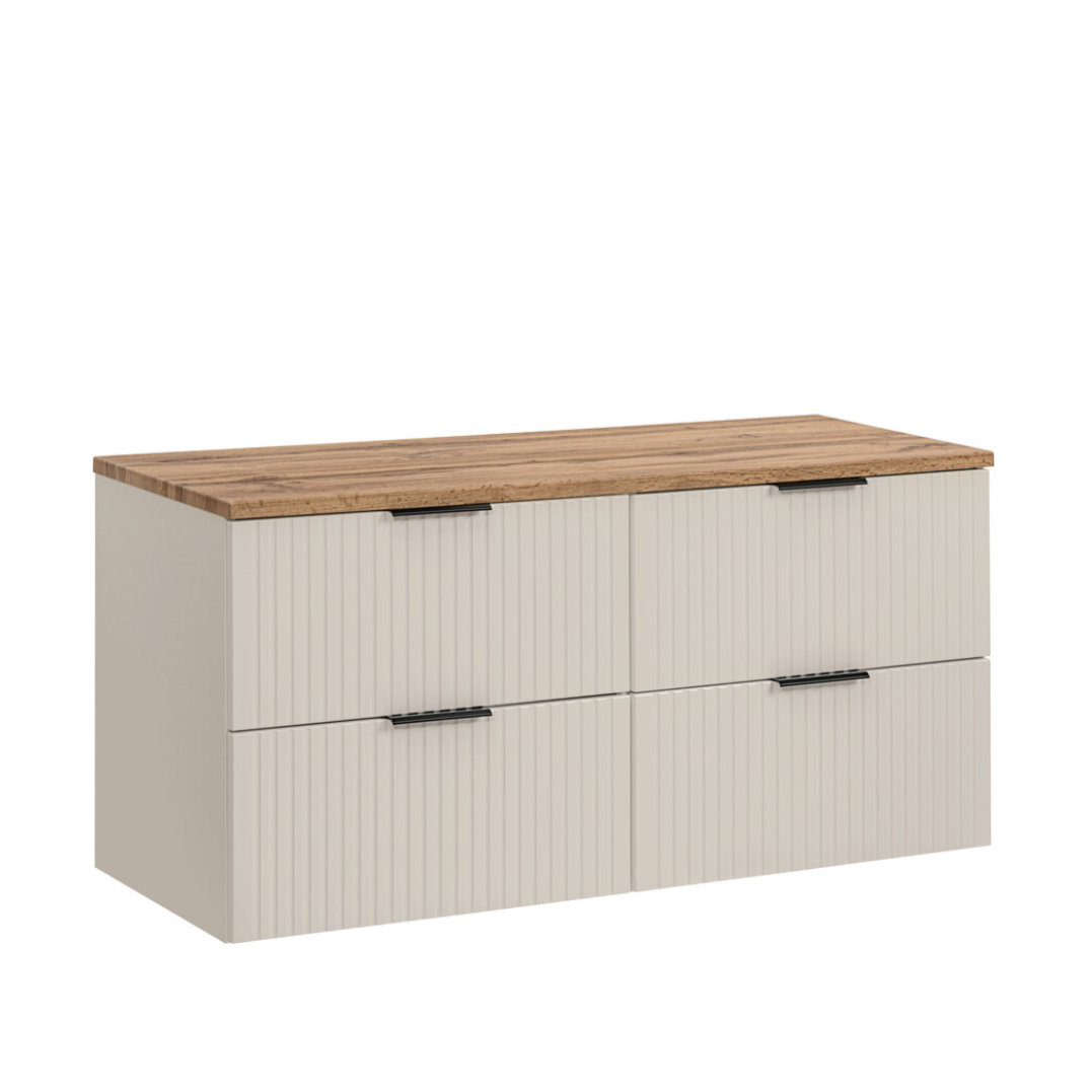 Vannas istabas mēbeļu komplekts Ade 120/60/46 cm kašmirs/votan ozols - N1 Home