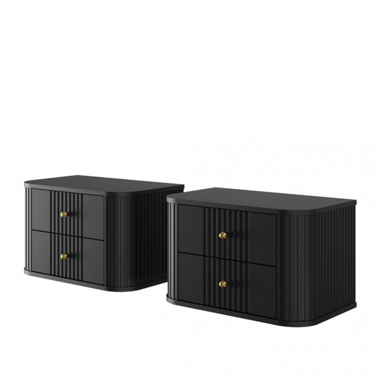 Naktsskapītis (2) Vespa 56/48/38 cm melns/zelts - N1 Home