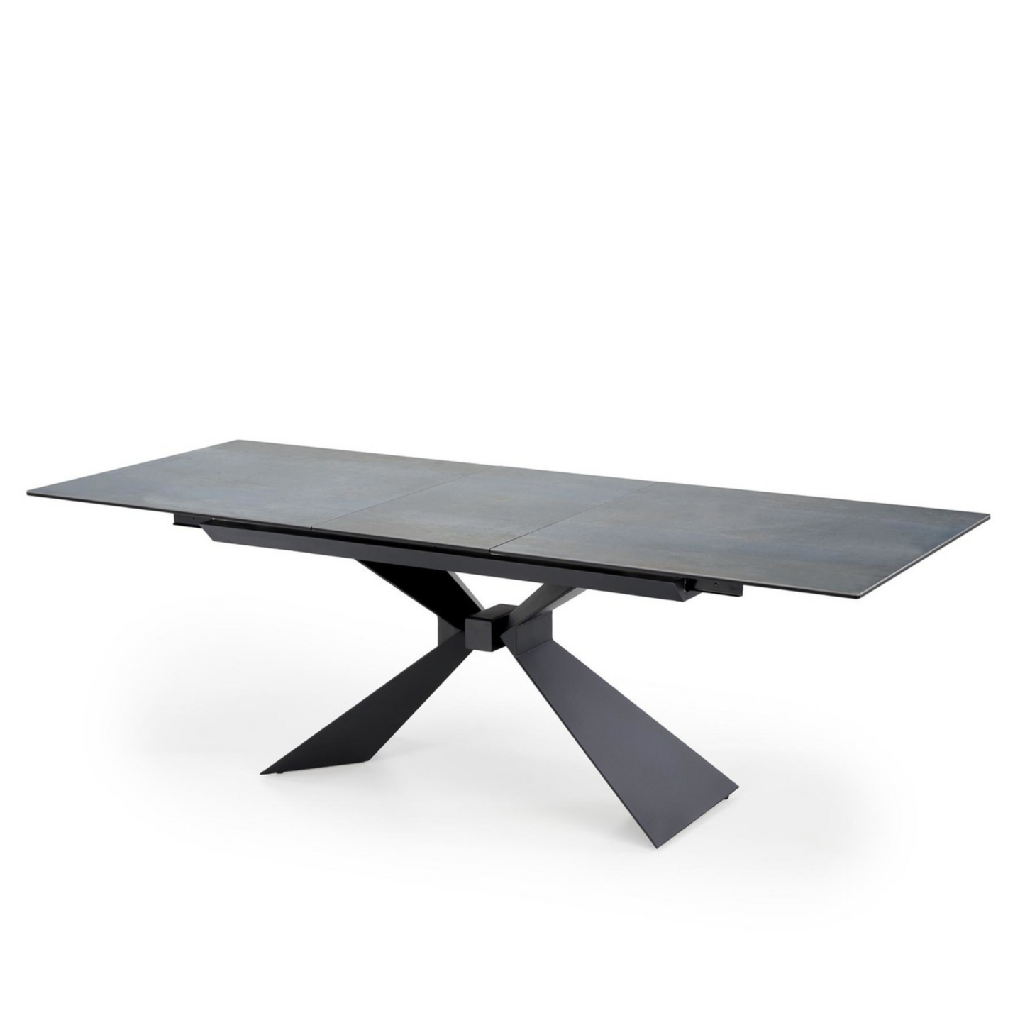 Galds Luka 180-230/90/76/117 cm zils marmors/melns - N1 Home