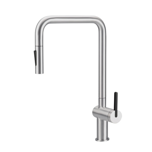 Virtuves jaucējkrāns ar izvelkamu snīpi Moma, 40,8 cm, hroms - N1 Home