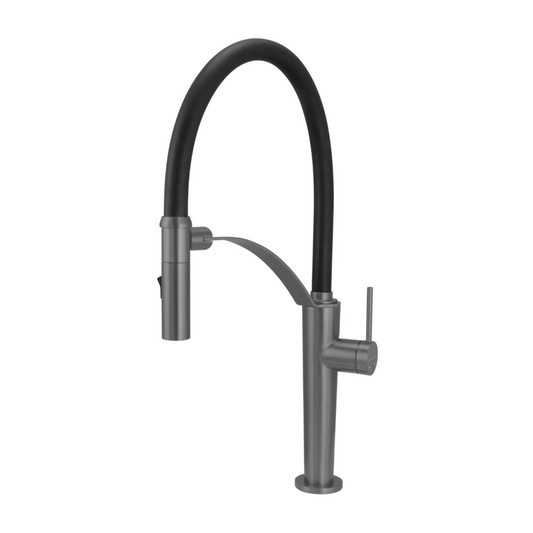 Virtuves jaucējkrāns ar elastīgu snīpi - 2 veidu sprauslas Cor, 43,5 cm, titāns - N1 Home