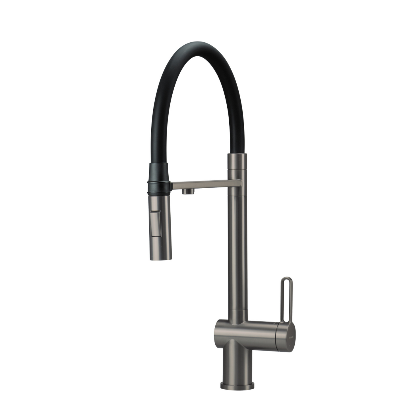 Virtuves jaucējkrāns ar ūdens filtra pieslēgumu un elastīgu snīpi Magnetic 549 mm titanium - N1 Home