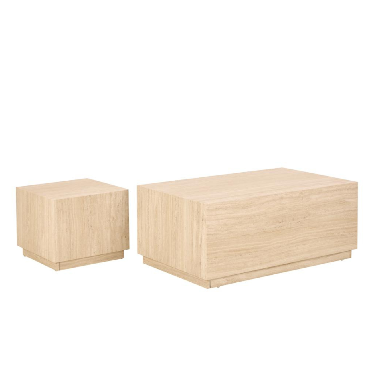 Kafijas galds Dia 100x60x42 cm; 44x44x38 cm travertīns - N1 Home