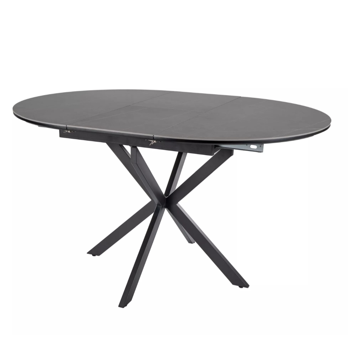 Galds Gast 100-135/100/75 cm matēts melns / matēts melns. - N1 Home