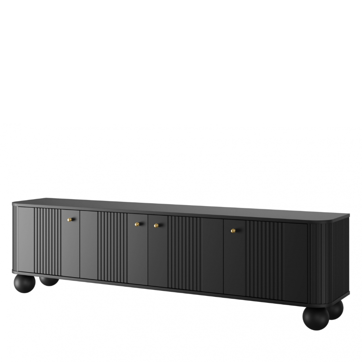 TV skapis Vespa 187/48/38 cm melns/zelts - N1 Home