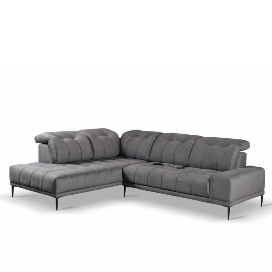 Dīvāns Gren 284/234/107 cm pelēks - N1 Home