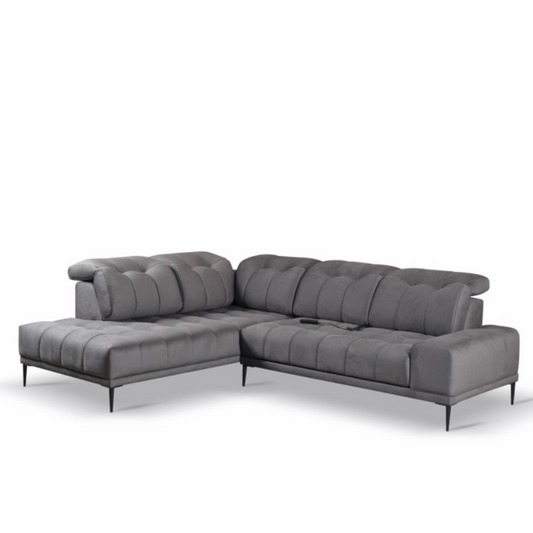 Dīvāns Gren 284/234/107 cm pelēks - N1 Home