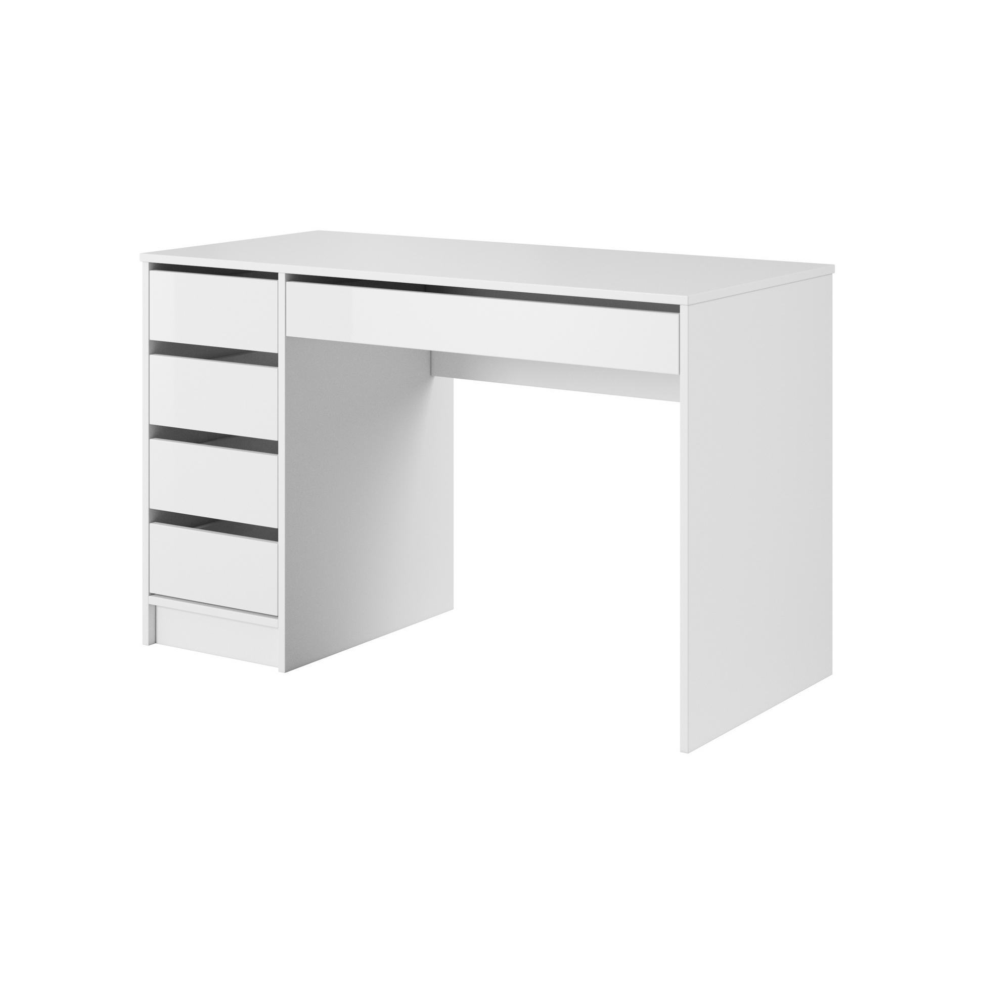 Balts matēts rakstāmgalds ar atvilktnēm Ald 75/120/55 cm - N1 Home