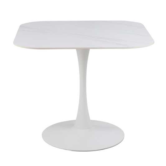 Galds Malt 90x90x75 cm balta Unico raupja keramika - N1 Home