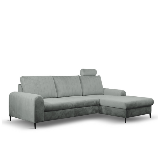 Dīvāns Monaske 252/106,5/90-168 cm pelēks - N1 Home