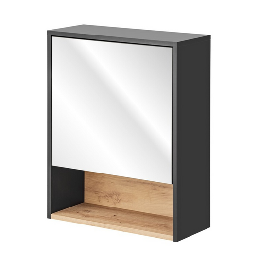 Vannas istabas skapīs ar spogulis Boro 60; 100; 120/75/25 cm grafīts - N1 Home