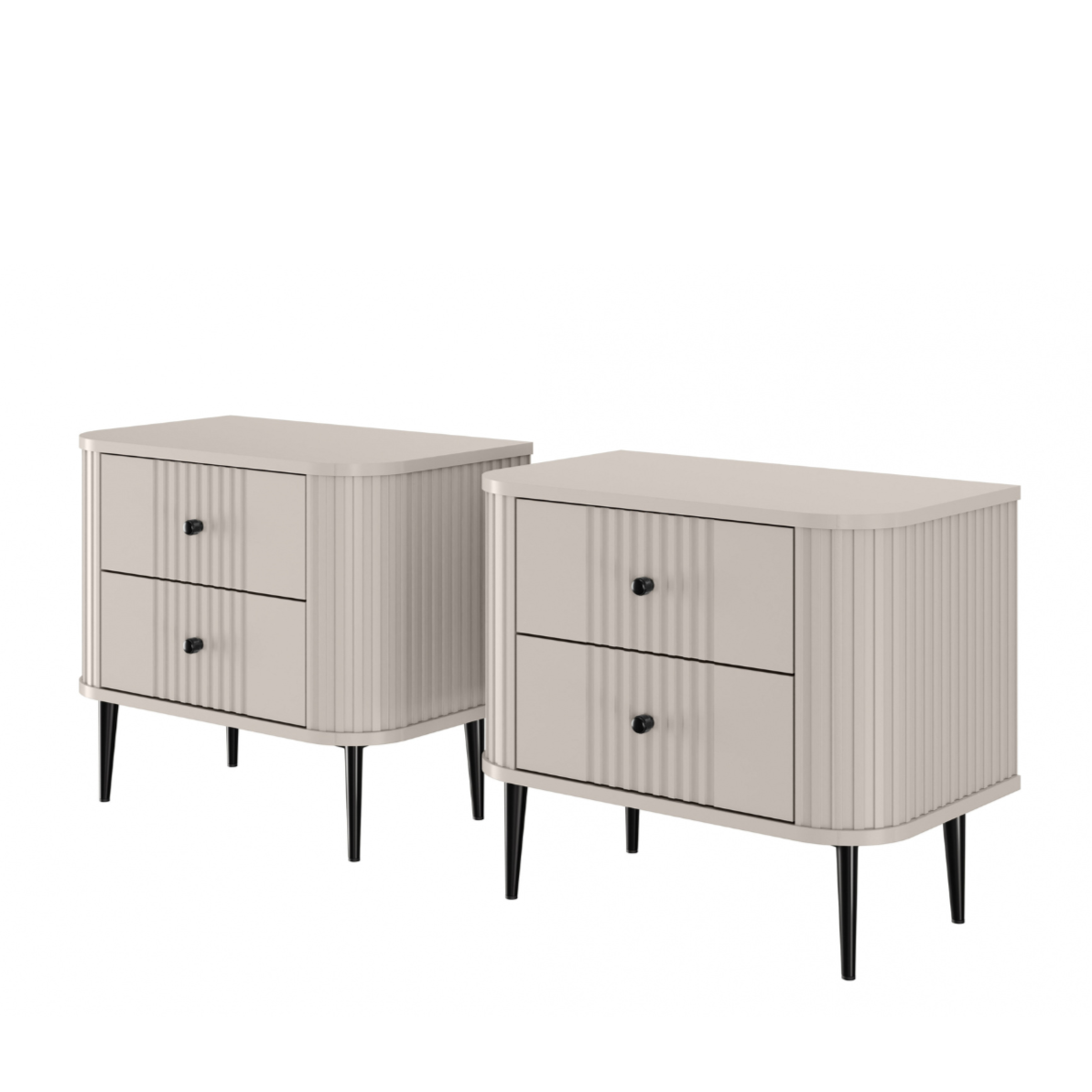 Naktsskapītis (2) Vespa 56/51/38 cm kašmirs/melns - N1 Home