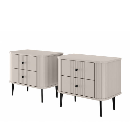 Naktsskapītis (2) Vespa 56/51/38 cm kašmirs/melns - N1 Home