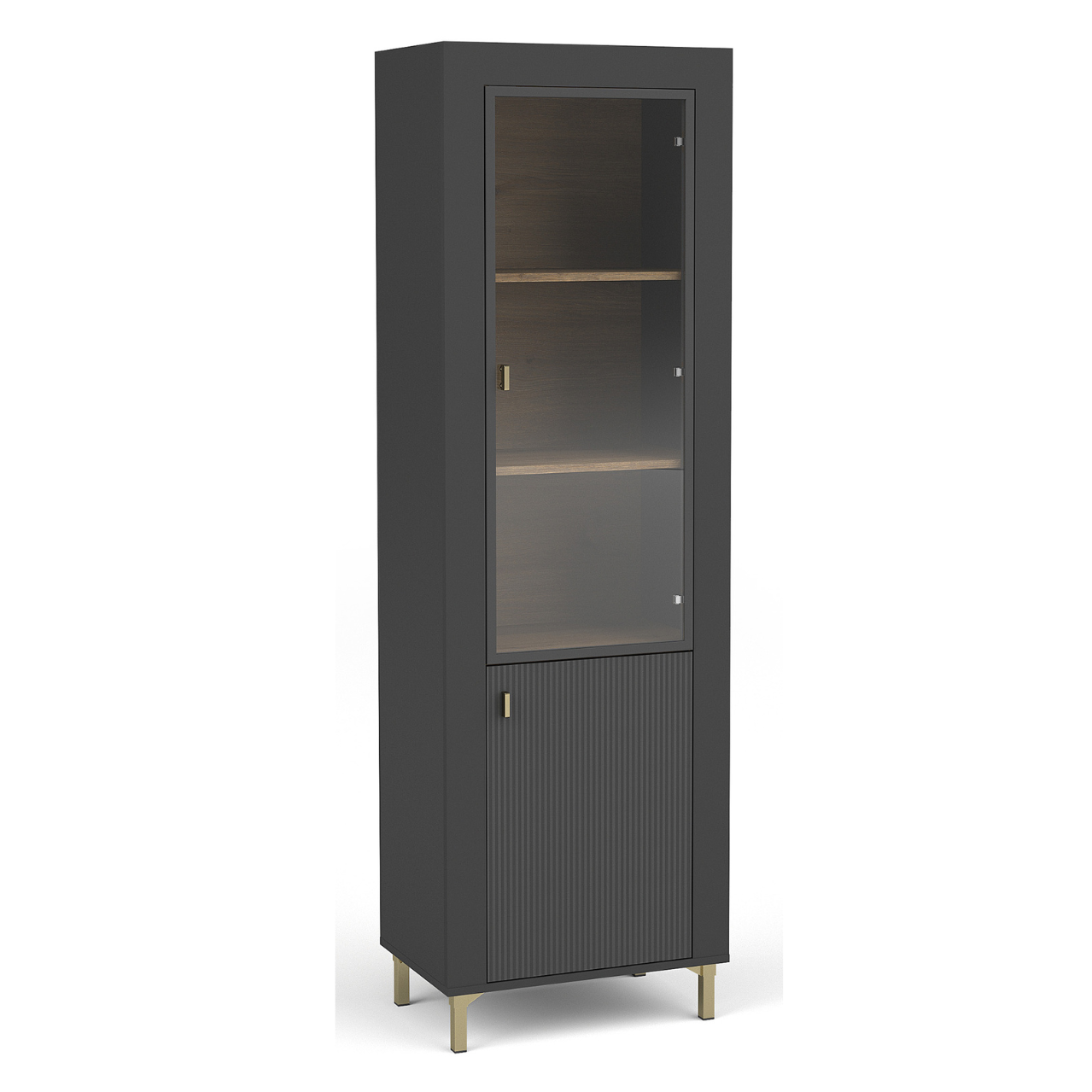 Vitrīna Lamos 56/148/38 cm melns/zelts