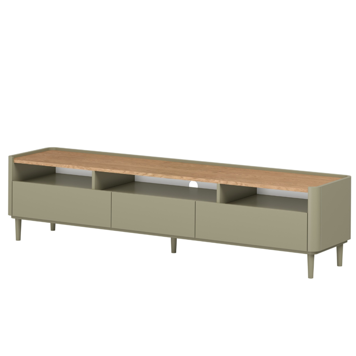 TV skapis Elva 200/48/48 cm Eikalipts / Baltijas kāpu ozols - N1 Home