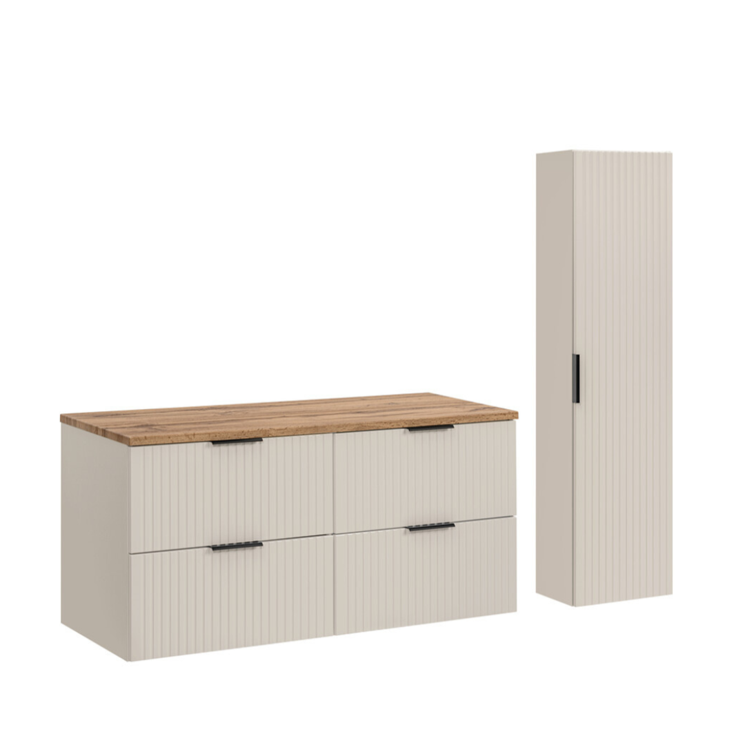 Vannas istabas mēbeļu komplekts Ade PL kašmirs/votan ozols - N1 Home