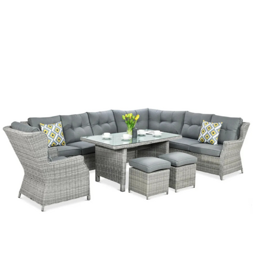 Ēdamgalda komplekts Dova 306/246/87 cm stone pelēks - N1 Home