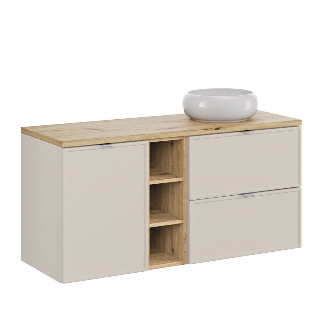 Vannas istabas mēbeļu komplekts Bell G 120 cm kašmirs/ozols - N1 Home