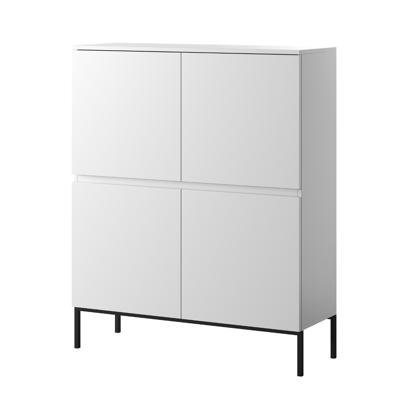 Kumode Bommo 100/122/35 cm balts/melns - N1 Home