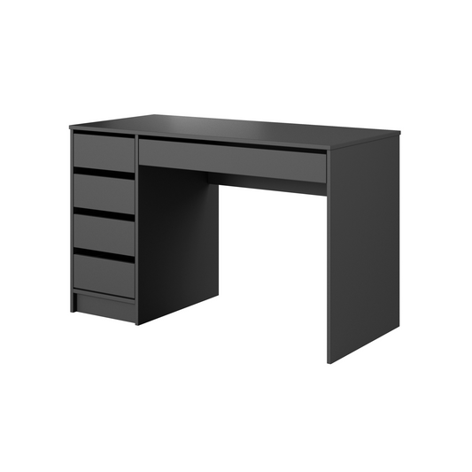 Antracīta rakstāmgalds ar atvilktnēm Ald 75/120/55 cm - N1 Home
