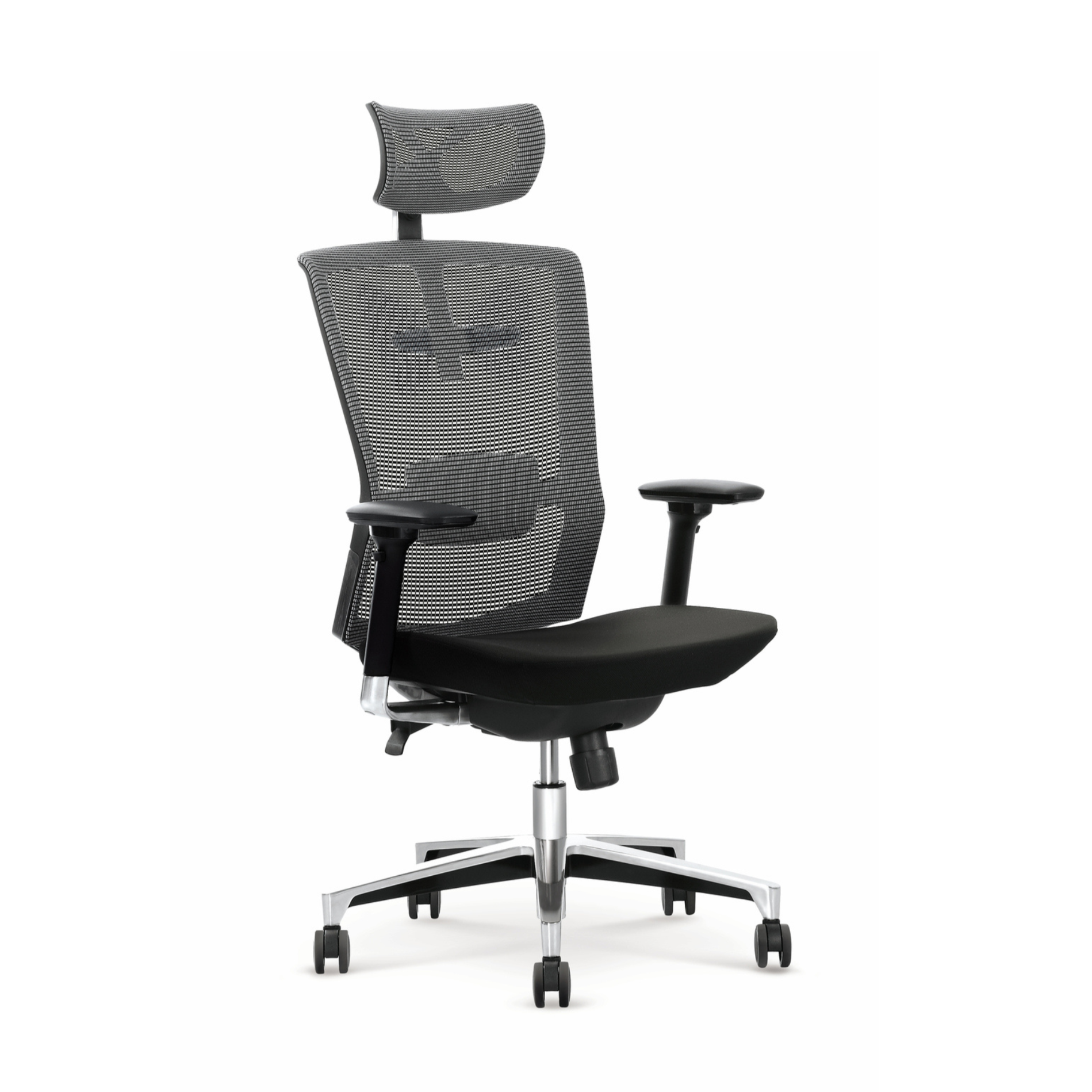 Krēsls Amb 64/63/128 -138/45-55 cm melns/pelēks - N1 Home