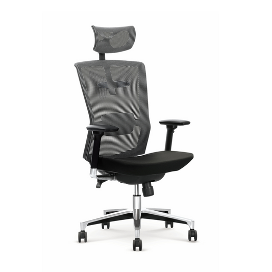 Krēsls Amb 64/63/128 -138/45-55 cm melns/pelēks - N1 Home