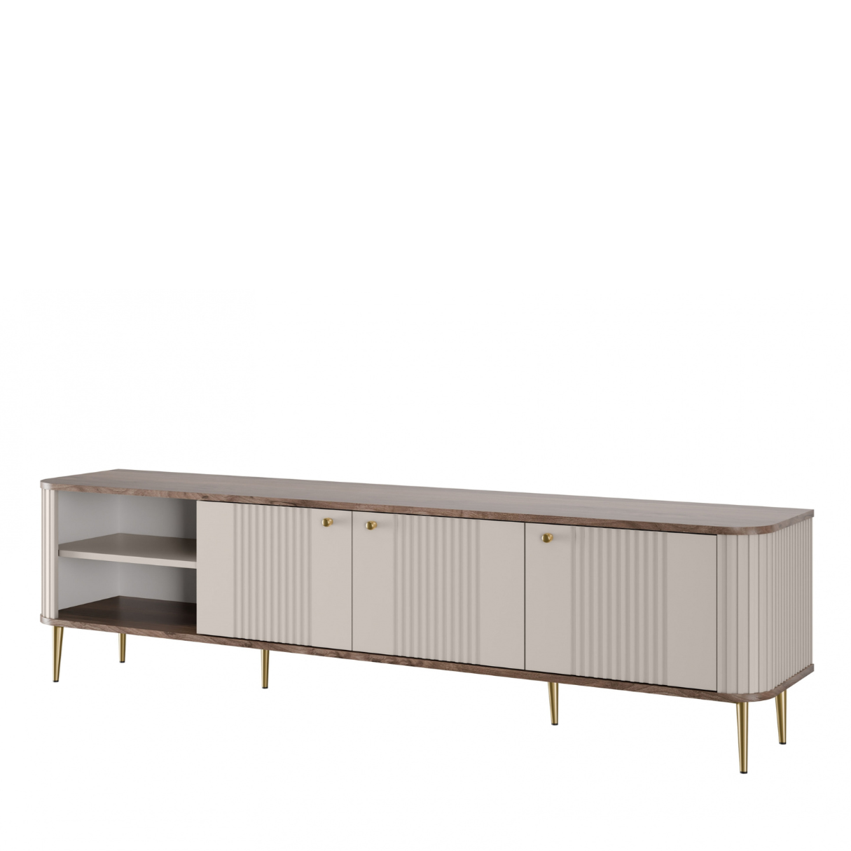 TV skapis Vespa  187/51/38 cm kašmirs/rieksts/zelts - N1 Home