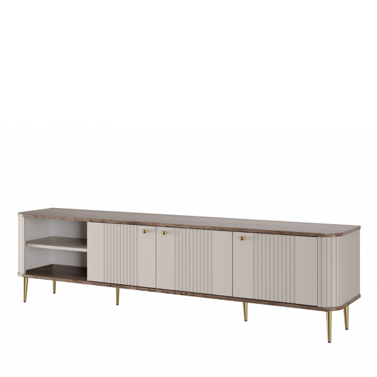 TV skapis Vespa  187/51/38 cm kašmirs/rieksts/zelts - N1 Home