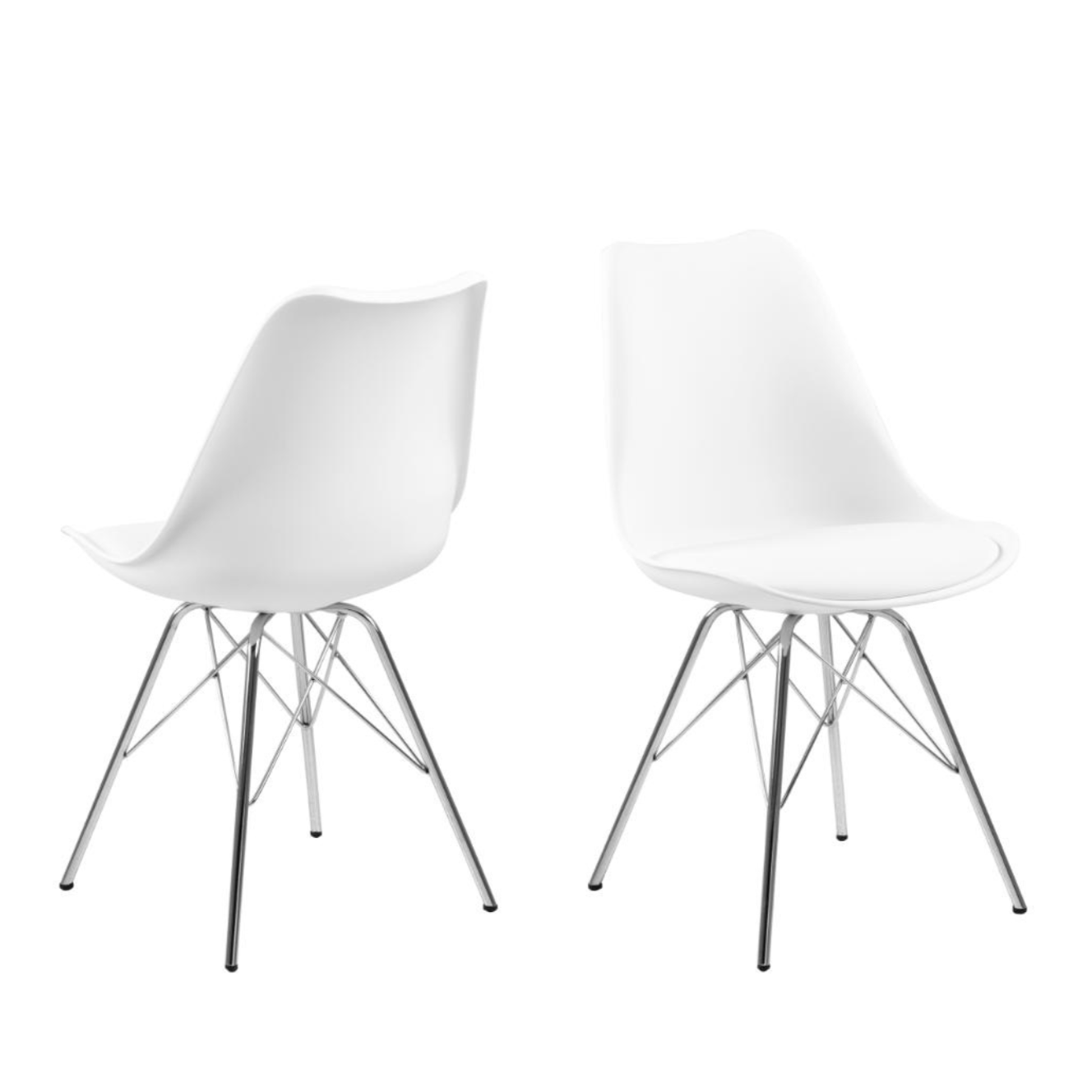 Krēsls Erkot 48/54/85 cm balts/hroms - N1 Home