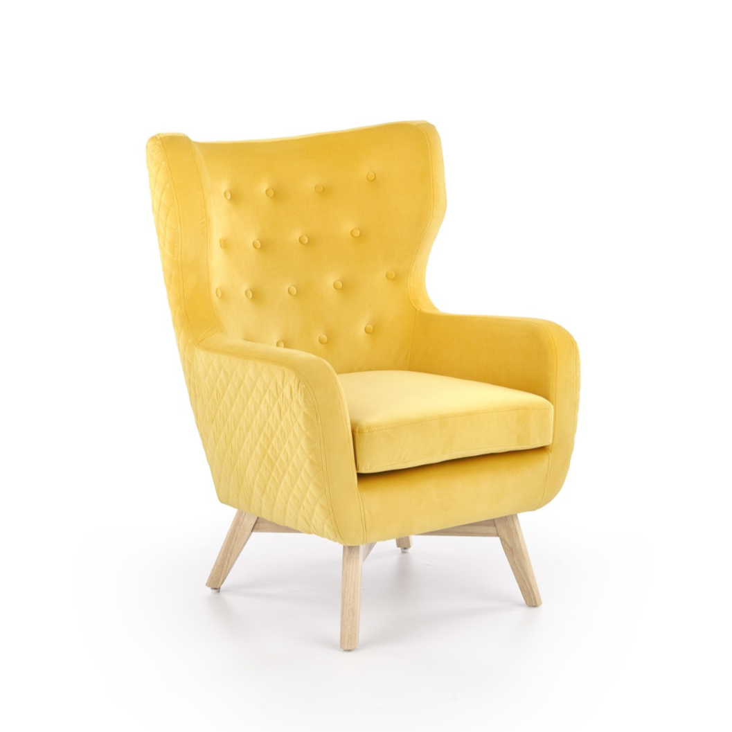 Krēsls Marv 75/83/103/50 cm dzelts/ozols - N1 Home